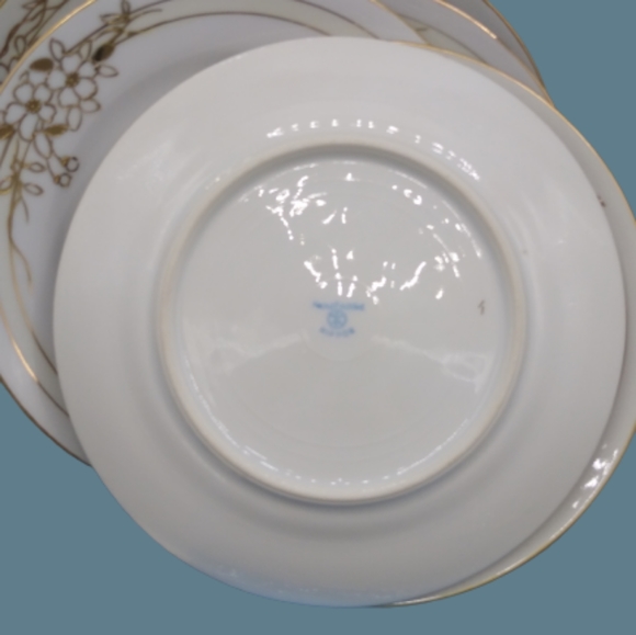 Nippon Antique Cherry Blossom Gold Moriage Bread Butter Plates Set 6 Maruki Vtg - Picture 7 of 16